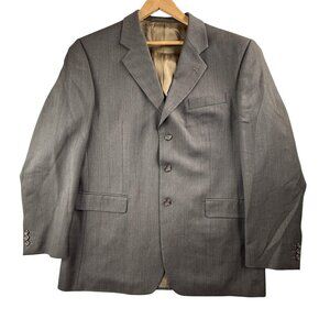 Alexandre London Suit Jacket Mens 44L Brown Wool Four Button Portugal Savile Row